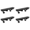 vidaXL Carrinhos de transporte 4 rodas 4 pcs polipropileno 170kg preto