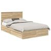 vidaXL Cama com Armazenamento com gaveta Carvalho Sonoma 135 x 190 cm