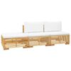 vidaXL 3 pcs conjunto lounge jardim c/ almofad&otilde;es madeira teca maci&ccedil;a