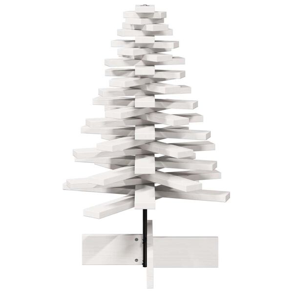 vidaXL &Aacute;rvore Natal decorativa 80 cm madeira de pinho maci&ccedil;a branco