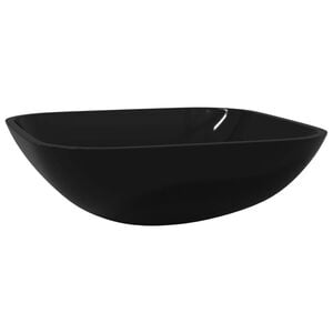 vidaXL Lavat&oacute;rio 42x42x14 cm vidro preto