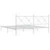 vidaXL Estrutura de cama com cabeceira 180x200 cm metal branco