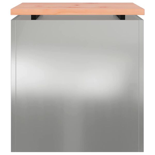 vidaXL Banco de jardim Prateado 40 x 40 x 43 cm A&ccedil;o galvanizado