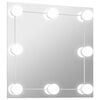 vidaXL Espelho de parede com luzes LED vidro quadrado