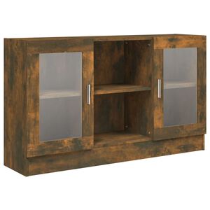 vidaXL Vitrine 120x30,5x70 cm derivados de madeira carvalho fumado