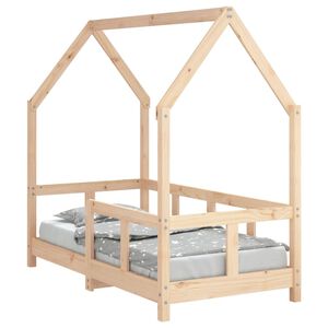 vidaXL Estrutura de cama infantil 70x140 cm pinho maci&ccedil;o
