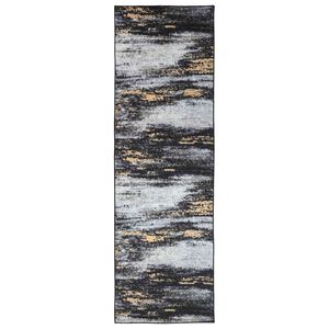 vidaXL Passadeira LESAKA Preto e Ouro 80 x 250 cm Veludo Diamante