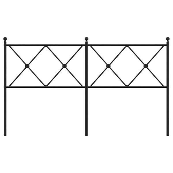 vidaXL Cabeceira de substitui&ccedil;&atilde;o 160 cm metal preto