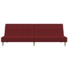 vidaXL Sof&aacute;-cama de 2 lugares com apoio de p&eacute;s tecido vermelho tinto