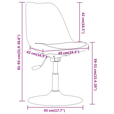 vidaXL Cadeiras de jantar giratórias 6 pcs tecido castanho
