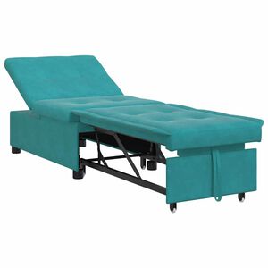 vidaXL Sof&aacute;-Cama Turquesa 194 x 67 x 82 cm Veludo
