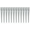 vidaXL Estacas de enterrar 12 pcs 10x10x76 cm a&ccedil;o galvanizado prateado