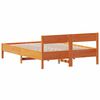 vidaXL Cama sem colch&atilde;o 135x190 cm madeira pinho maci&ccedil;a castanho-mel