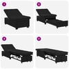 vidaXL Sof&aacute;-cama retr&aacute;til 67cm Preto Microfibra