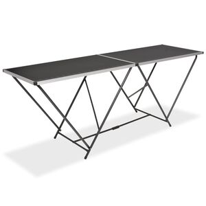 vidaXL Mesa/bancada de trabalho dobr&aacute;vel MDF e alum&iacute;nio 200x60x78 cm