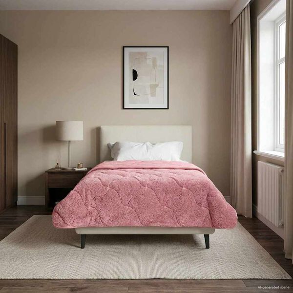 vidaXL Duvet de Ano Inteiro Colchonete Rosa 140 x 220 cm