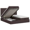 vidaXL Cama ottoman com colch&atilde;o 2 unid. Marrom Escuro Tecido