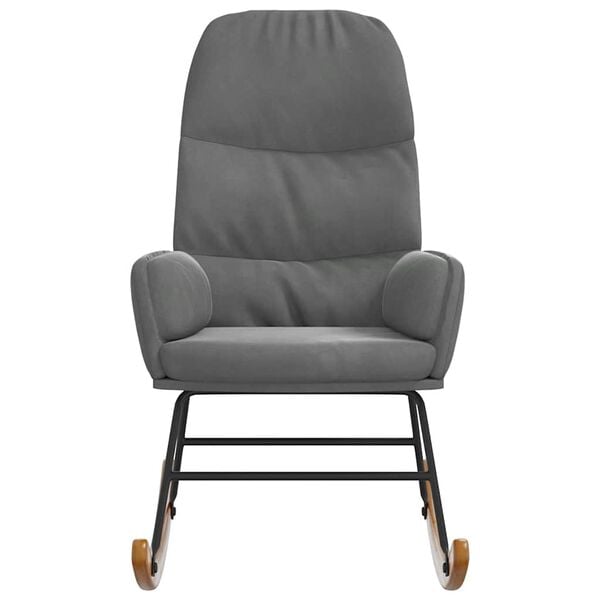vidaXL Cadeira de baloi&ccedil;o veludo cinzento-escuro
