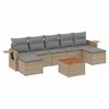 vidaXL 8 pcs conj. sof&aacute;s jardim c/ almofad&otilde;es vime PE bege misturado