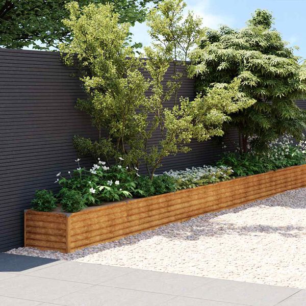 vidaXL Canteiro elevado de jardim 770x50x36 cm a&ccedil;o corten
