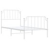 vidaXL Estrutura de cama com cabeceira e p&eacute;s 90x190 cm metal branco