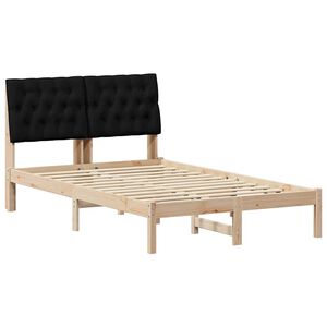 vidaXL Estrutura de Cama com Cabeceira Estofada Castanho 120 x 190 cm