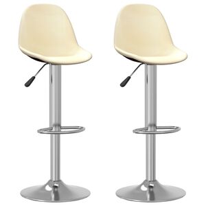 vidaXL Bancos de bar 2 pcs tecido cor creme