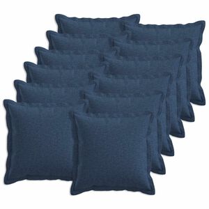 vidaXL Capa almofada 12 unid. HOUTEN Azul 40 x 40 cm Linho Sint&eacute;tico