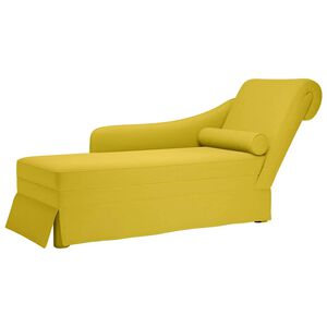 vidaXL Chaise-longue com almofada e apoio braço direito veludo amarelo