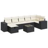 vidaXL 8 pcs conjunto sof&aacute;s de jardim com almofad&otilde;es vime PE preto