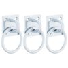 vidaXL An&eacute;is de engate com placas 3 pcs a&ccedil;o prateado