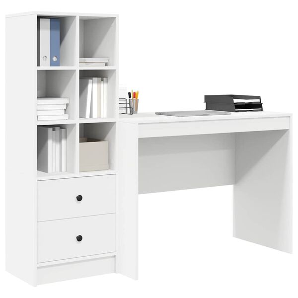 vidaXL Mesa com gaveta 2 pcs Branco