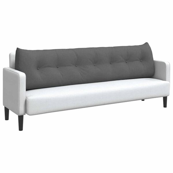 vidaXL Travesseiro para Costas Cinza Escuro 200 x 24 x 50 cm tecido