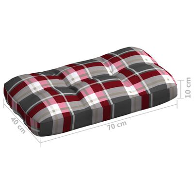 vidaXL Almofadões para sofás de paletes 7 pcs padrão vermelho xadrez