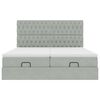 vidaXL Estrutura cama otomana colchões 200x200cm veludo cinzento claro