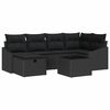 vidaXL Conjunto de Sof&aacute;s com almofada com armazenamento Preto vime PE
