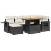vidaXL 7 pcs conjunto de sof&aacute;s p/ jardim c/ almofad&otilde;es vime PE preto
