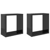 vidaXL Prateleiras parede forma de cubo 2 pcs 30x15x30 cm cinza brilh.