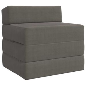 vidaXL Sof&aacute; Cama Dobr&aacute;vel Cinzento-claro 200 x 70 x 15 cm