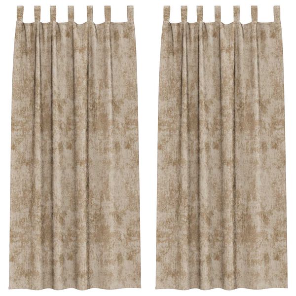 vidaXL Cortinas de Veludo 2 pcs champanhe 225 x 140 cm Veludo