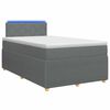 vidaXL Cama box spring com colch&atilde;o Cinzento-Escuro 120 x 200 cm Tecido