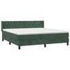 vidaXL Cama com molas/colch&atilde;o 180x200 cm veludo verde-escuro