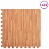 vidaXL Tapetes de Exerc&iacute;cio em Puzzle 24 pcs Castanho 8,64 ㎡