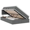vidaXL Cama de Armazenamento LED com Colch&atilde;o Cinzento-Escuro