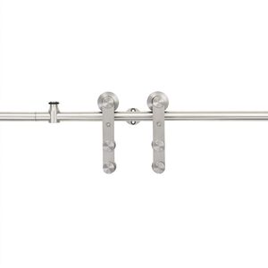 vidaXL Kit ferragens p/ porta deslizante 183cm a&ccedil;o inoxid&aacute;vel prateado