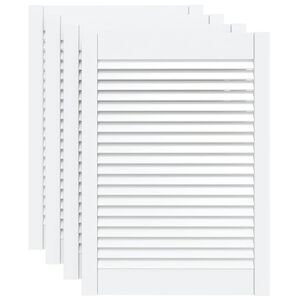 vidaXL Portas de arm&aacute;rio 4 pcs design de persiana pinho maci&ccedil;o branco
