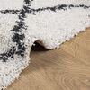 vidaXL Tapete shaggy de pelo alto PAMPLONA 200x200 cm creme e preto