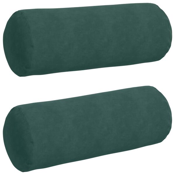 vidaXL Almofadas de Apoio 2 pcs Verde Escuro &Oslash; 25 x 70 cm