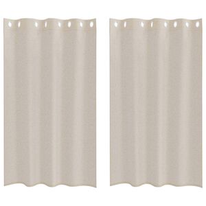vidaXL Cortina de Voile 2 unid. Areia 175 x 140 cm Poli&eacute;ster