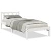 vidaXL Cama extra longa sem colch&atilde;o 90x210 cm pinho maci&ccedil;o branco